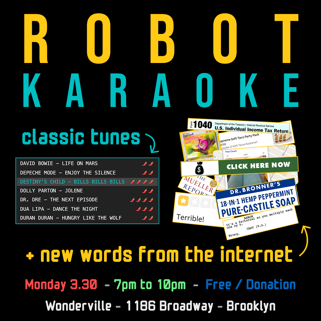 Robot Karaoke event poster