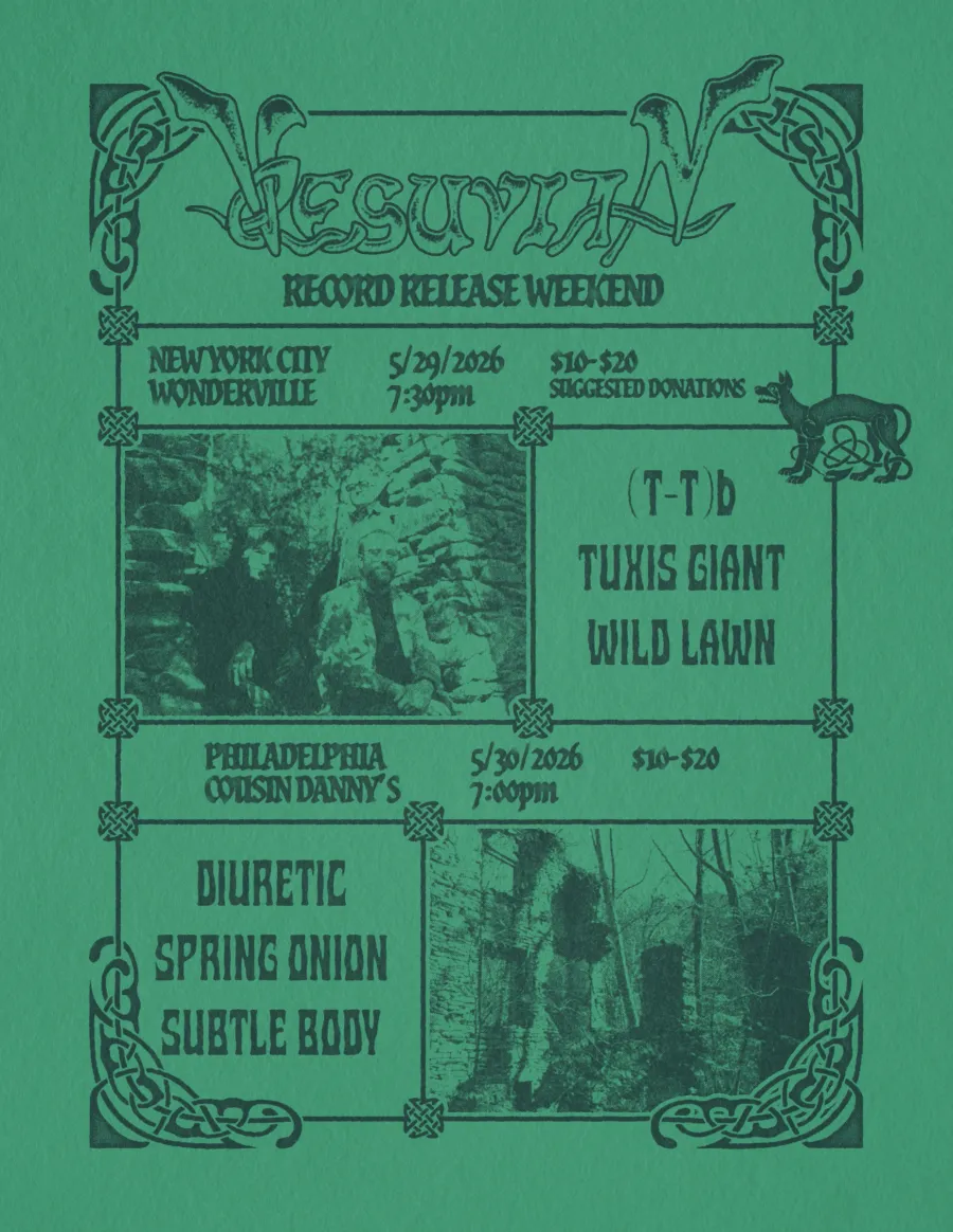 Vesuvian Record Release with (T-T)b, Wild Lawn, Tuxis Giant event poster