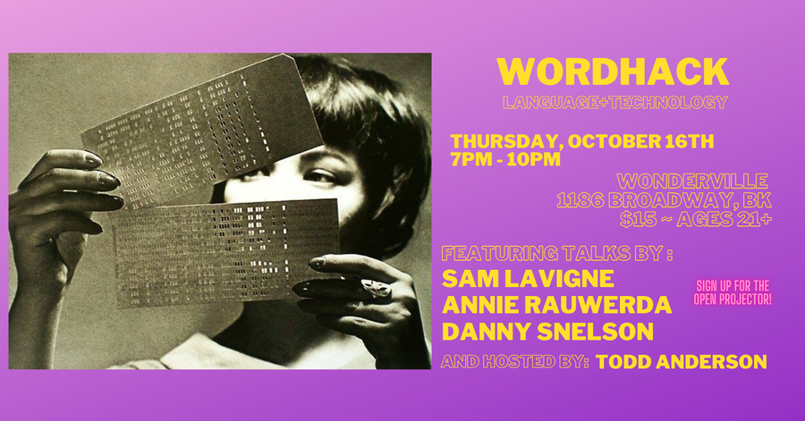 Wordhack event poster