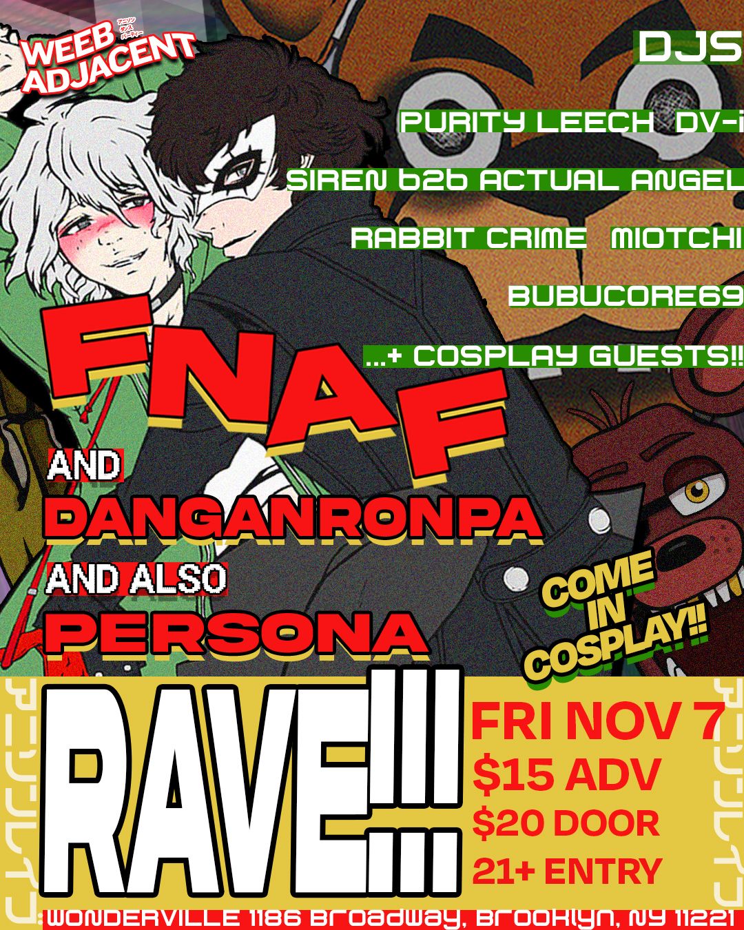Pools - Fri, Nov 7 - FNAF AND DANGANRONPA AND ALSO PERSONA RAVE by ...