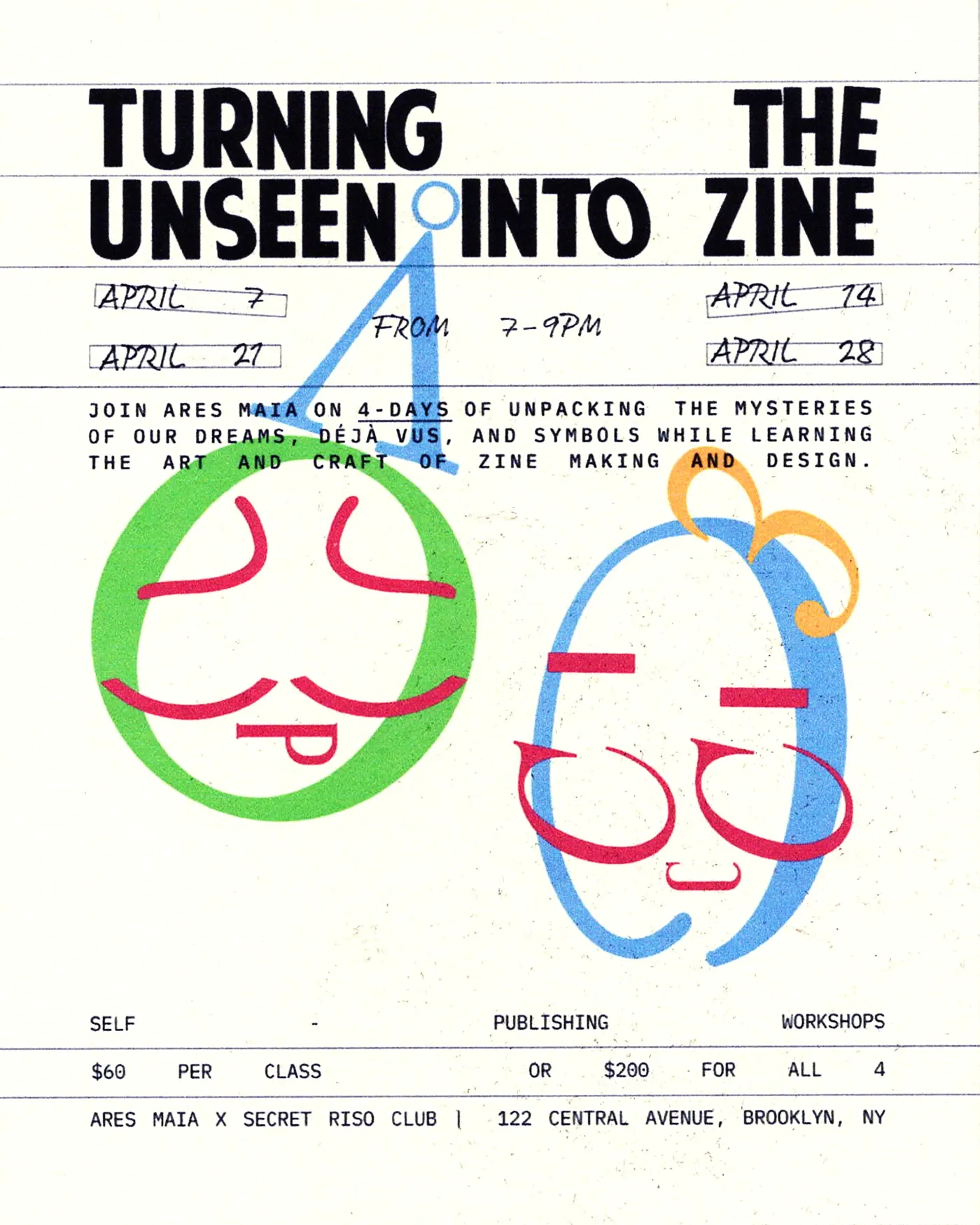 Pools - Tue, Apr 7 - Turning the Unseen Into Zine by Secret Riso Club