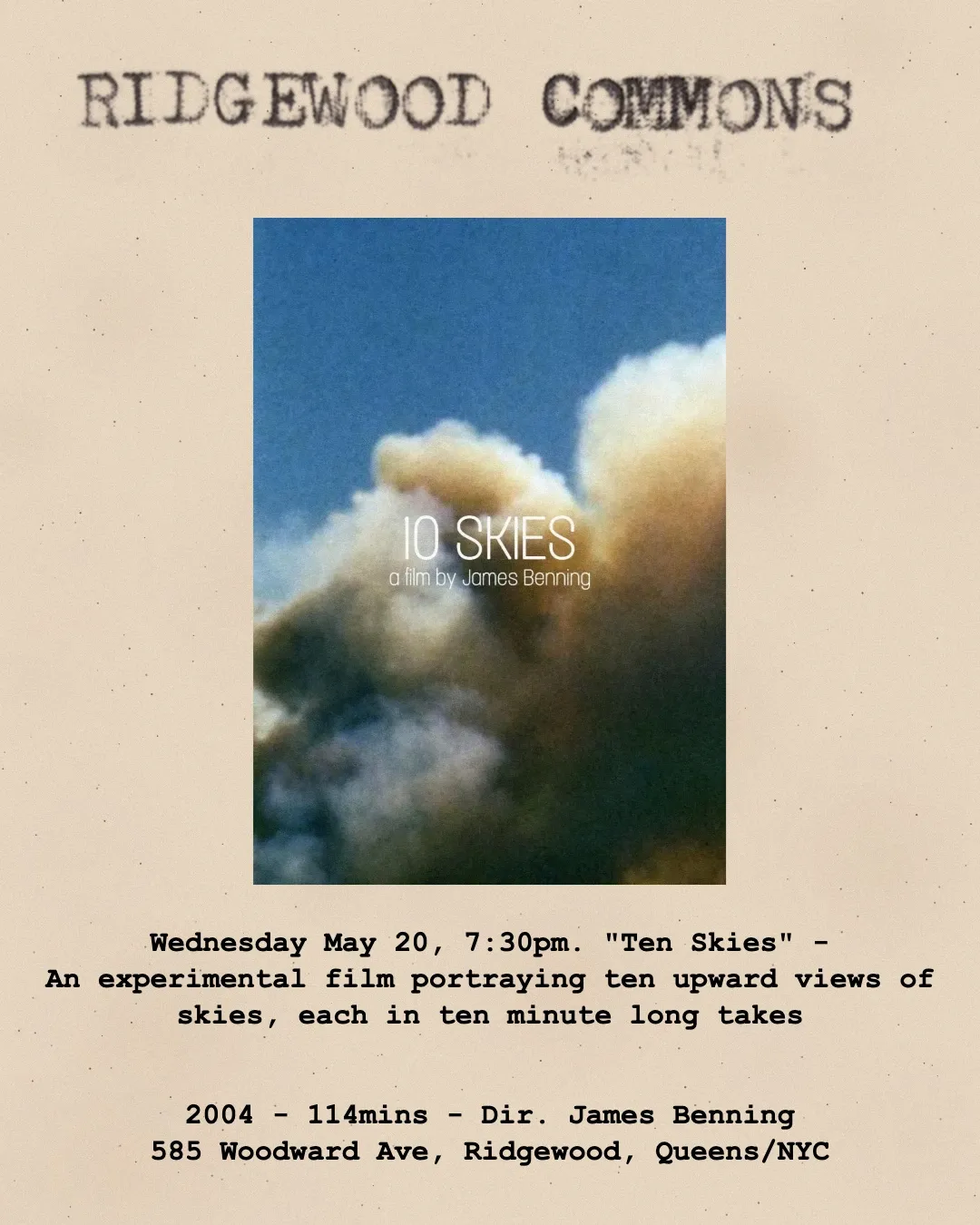 Film Screening: Ten Skies event poster