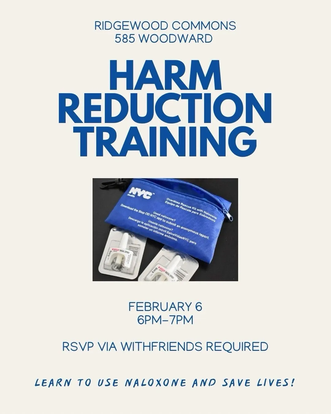 Harm Reduction Training event poster