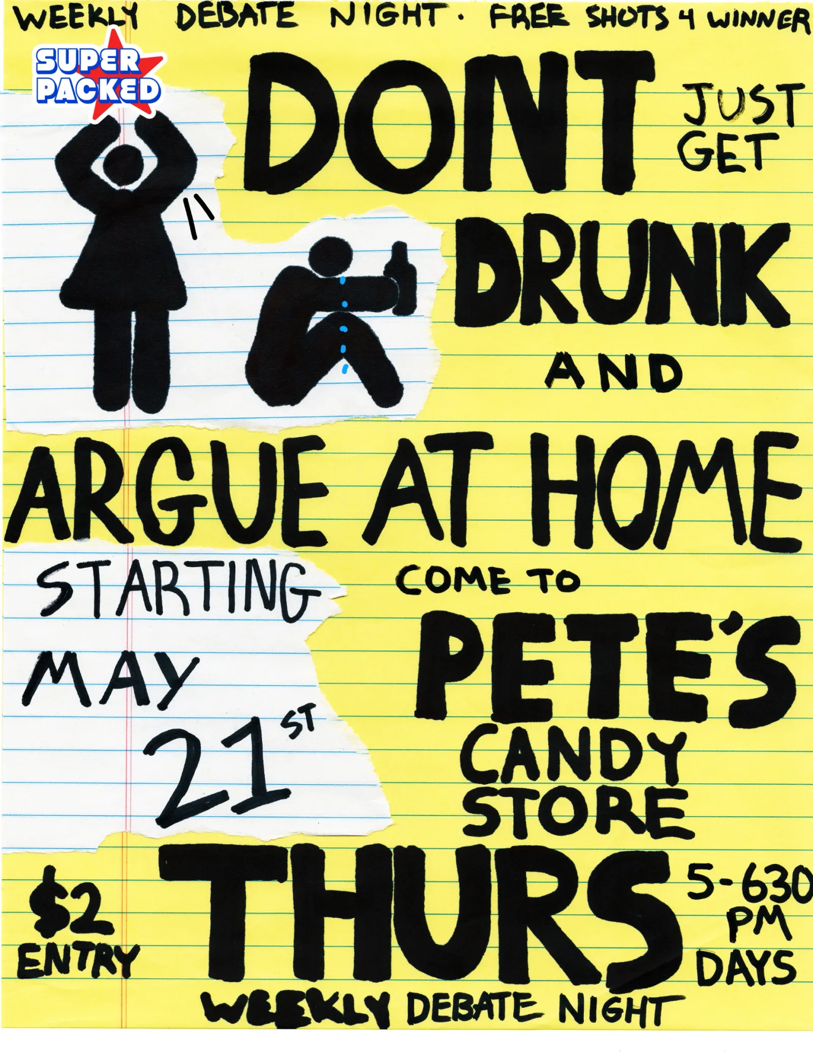 Debate Night Tmrw - Free shots for winners! event poster