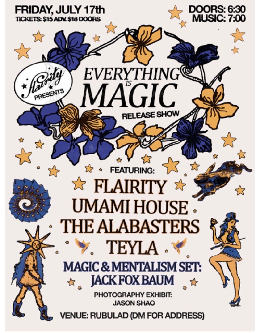 Pools - Fri, Jul 17 - Everything is Magic Release Show by Rubulad