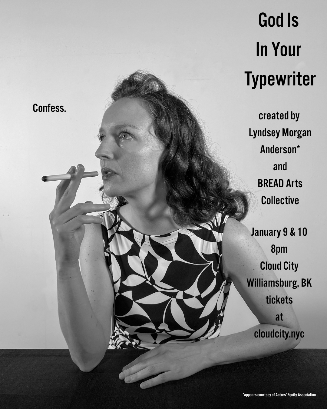 God Is In Your Typewriter event poster