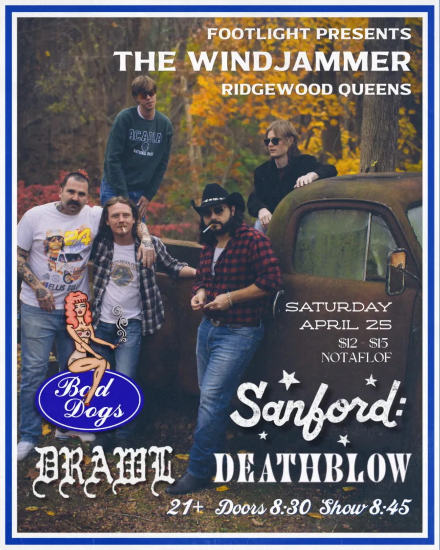 Bad Dogs | Deathblow | Sanford | Drawl event poster